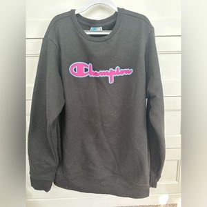 Champion kids black and pink pullover